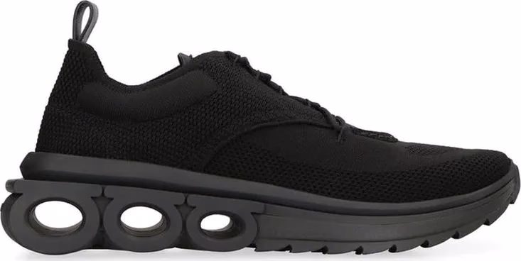 Salvatore Ferragamo Black Fabric Athletic Sneakers