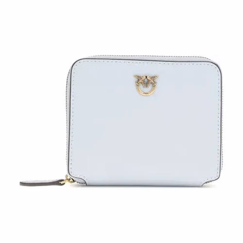 PINKO Blue Calf Leather Bos Taurus Wallet