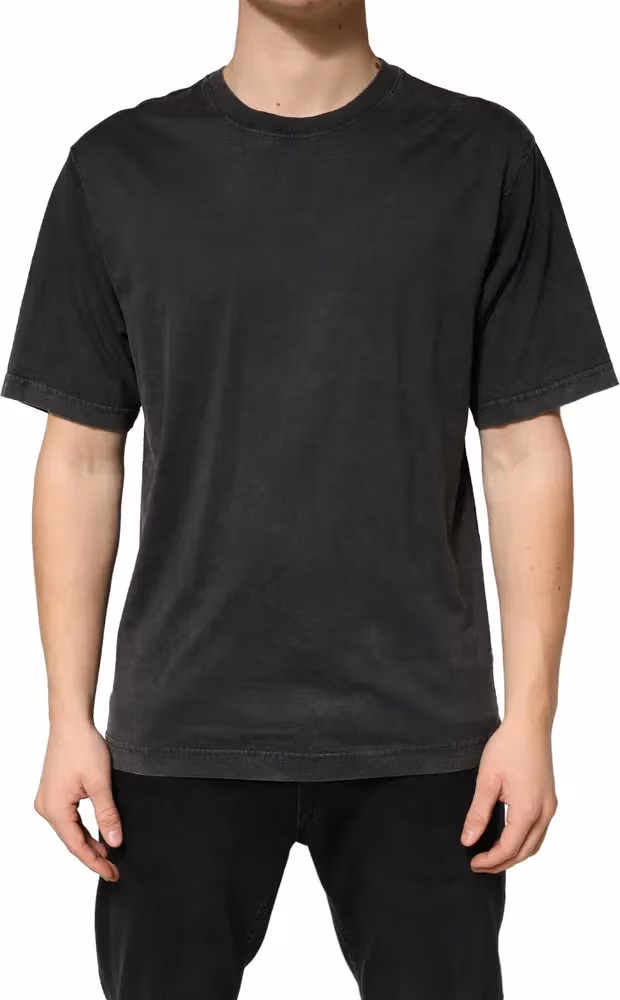 Dolce & Gabbana Black Cotton Crewneck Short Sleeve  T-Shirt