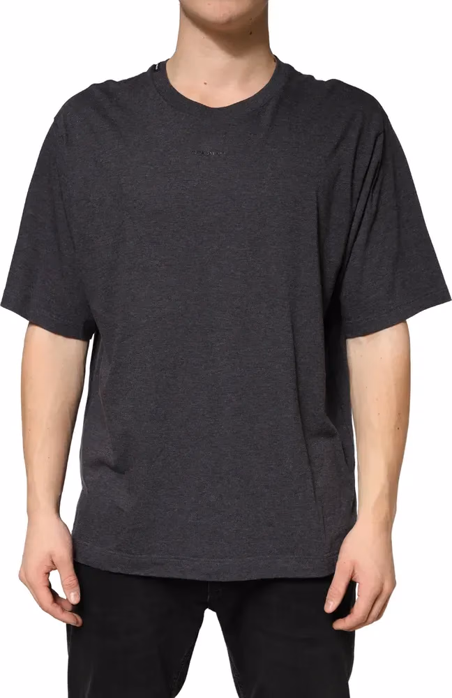 Dolce & Gabbana Dark Grey Cotton Crewneck Short Sleeve