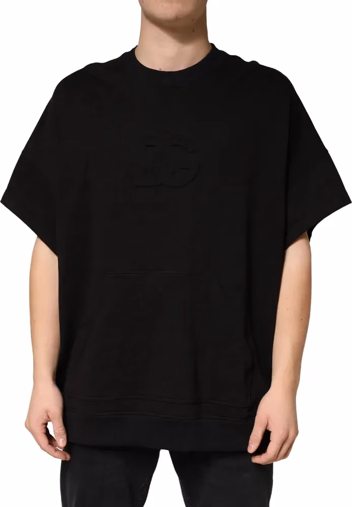 Dolce & Gabbana Black Cotton Crewneck Short Sleeve T-Shirt