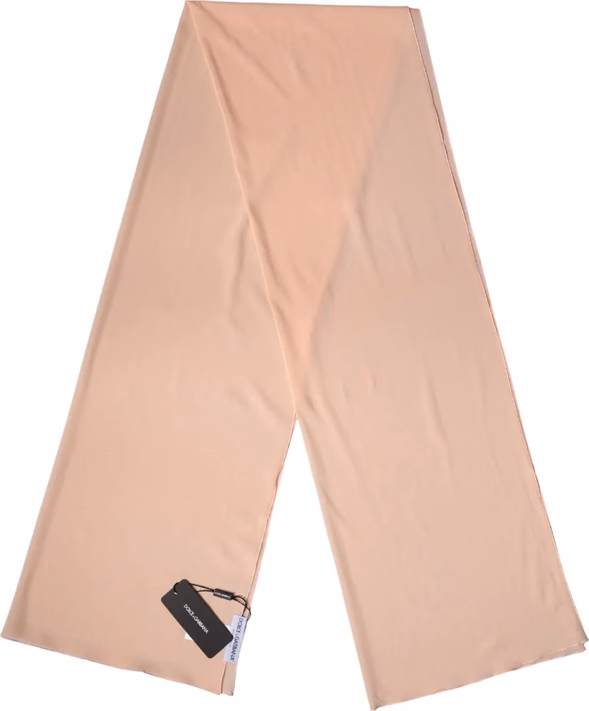 Dolce & Gabbana Peach Silk Neck Wrap Shawl Women Stole 200cm x 64cm  Scarf
