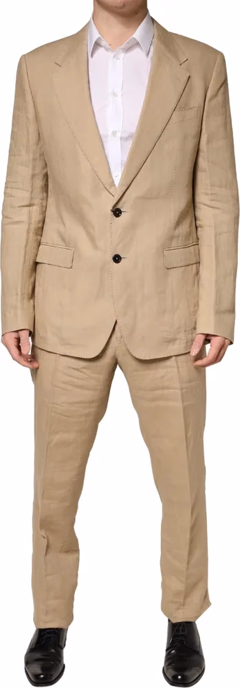 Dolce & Gabbana Beige TAORMINA Single Breasted Formal 2 Piece Suit