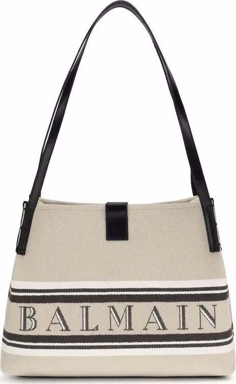 Balmain Beige Cotton Shoulder Bag