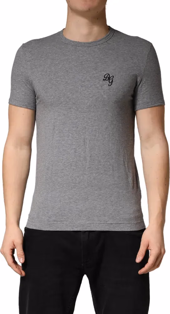 Dolce & Gabbana Gray DG Logo Crew Neck Men Underwear T-shirt