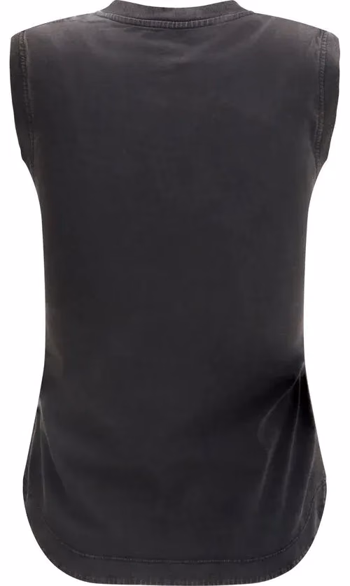 The Attico Black Cotton Sleeveles T-Shirt