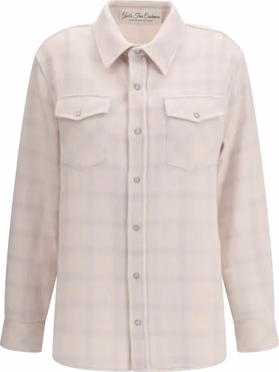 God's True Cashmere White Cashmere Pattern Shirt
