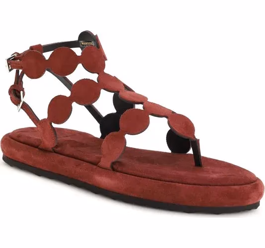Pierre Hardy Brown Calf Leather Bos Taurus Platform Sandals