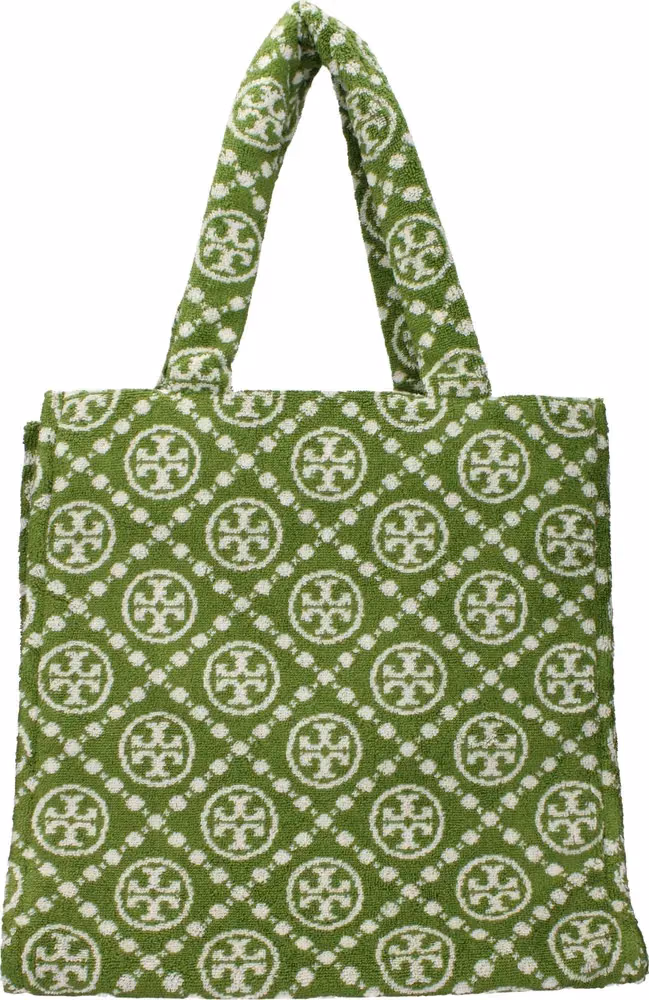 Tory Burch Green Cotton-Like Shoulder Bag
