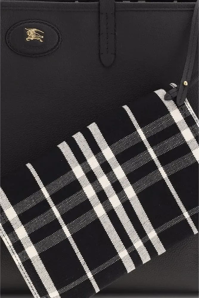 Burberry Black Calf Leather Bos Taurus Shoulder Bag