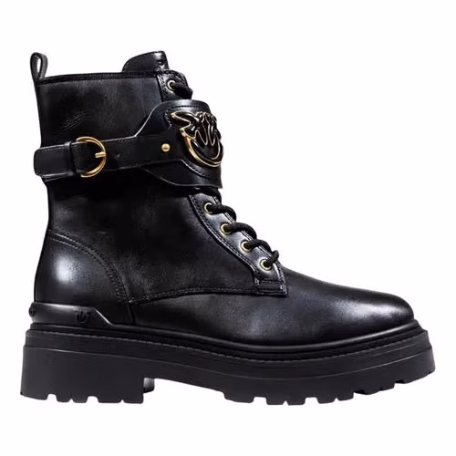 PINKO Black Leather Ankle Boots