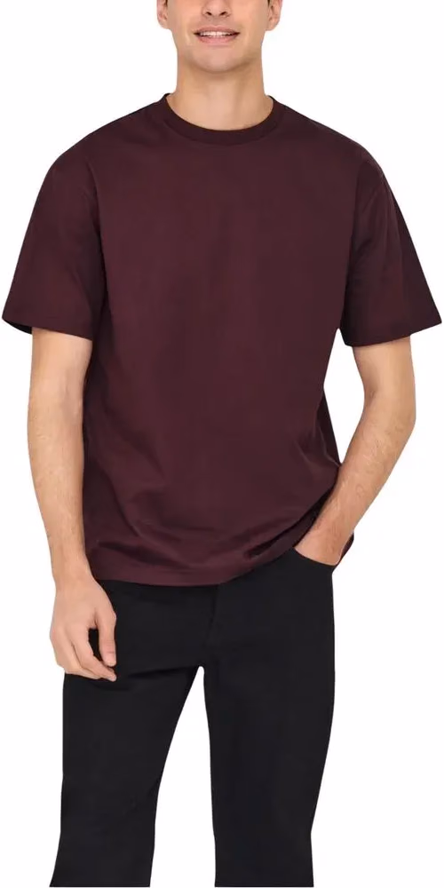 Only & Sons Bordeaux Organic Cotton T-Shirt