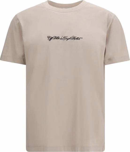 Off-White Beige Cotton T-Shirt