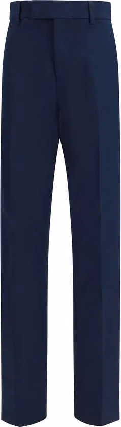 Ferragamo Blue Cotton Chino Pants