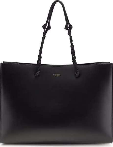 Jil Sander Black Calf Leather Bos Taurus Shoulder Bag
