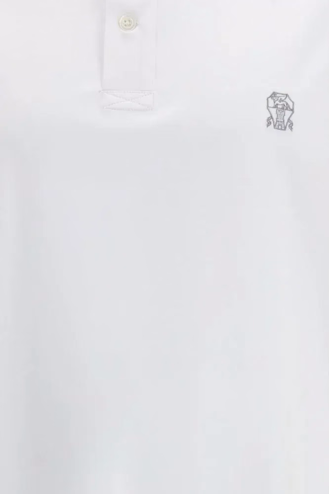 Brunello Cucinelli White Cotton Polo Shirt