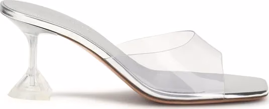Amina Muaddi Silver Pvc Platform Sandals