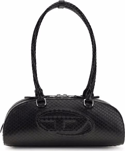 Diesel Black Calf Leather Bos Taurus Shoulder Bag