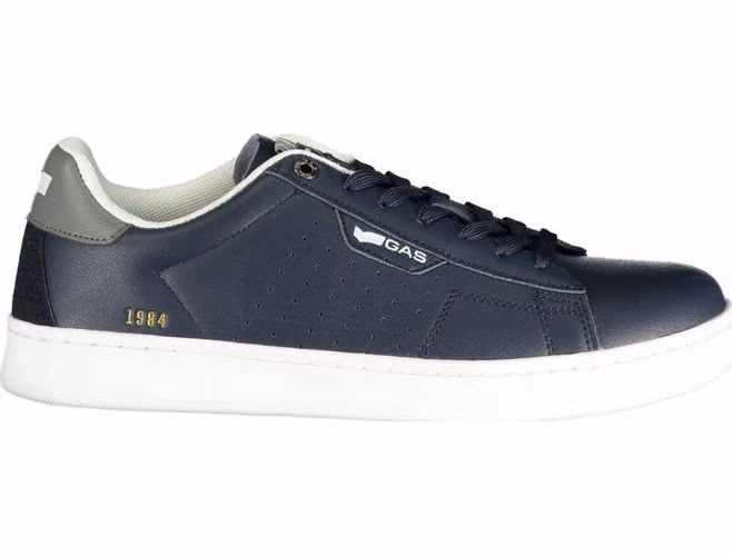 Gas Blue Polyurethane Men Sneaker