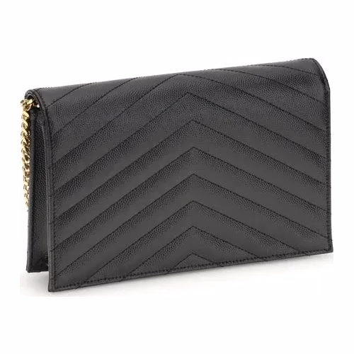 Saint Laurent Black Calf Leather Bos Taurus Wallet