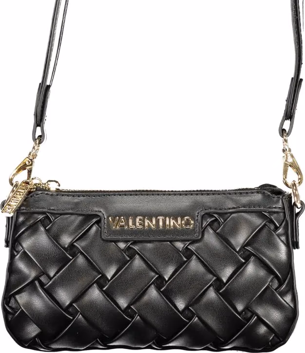 Mario Valentino Nero Poliuretano Women's Handbag with Adjustable Shoulder Strap