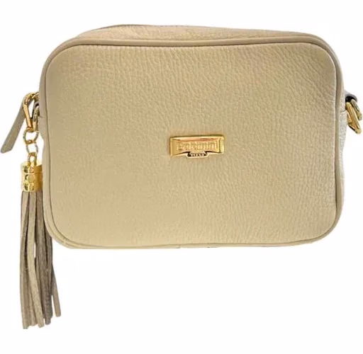Baldinini Trend Beige Cowhide Leather Women Crossbody Bag