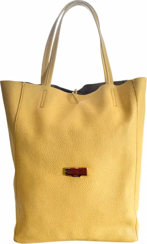 Baldinini Trend Yellow Leather Women Shoulder Bag