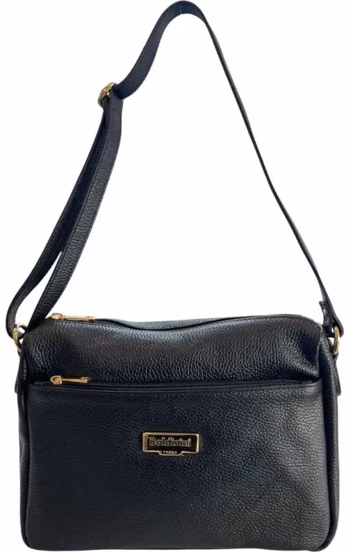 Baldinini Trend Black Leather Women Crossbody Bag