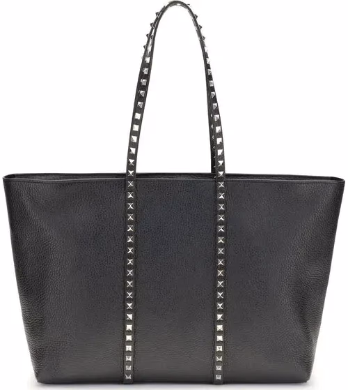 Valentino Garavani Black Calf Leather Bos Taurus Shoulder Bag