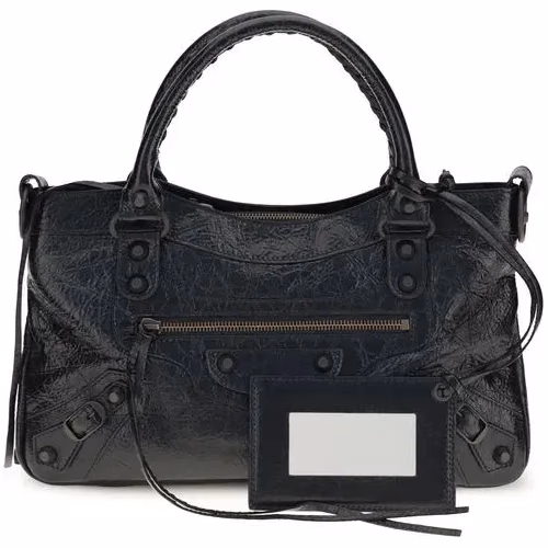 Balenciaga Black Lamb Ovis Aries Aries Shoulder Bag