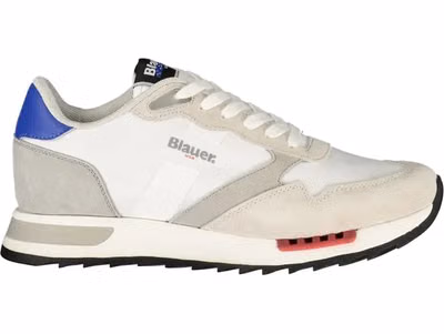 White Polyester Men's Sneaker
