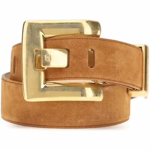 Balmain Brown Calf Leather Bos Taurus Regular Belt