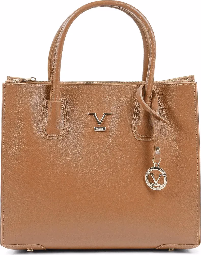 19V69 Italia Brown Leather Tote Bag