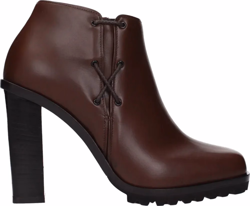 Max Mara Brown Leather Ankle Boots