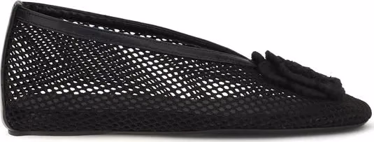 Ganni Black Polyethylene Ballet Flats