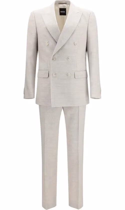 Hugo Boss Black Gray Linen Two-Piece Suit