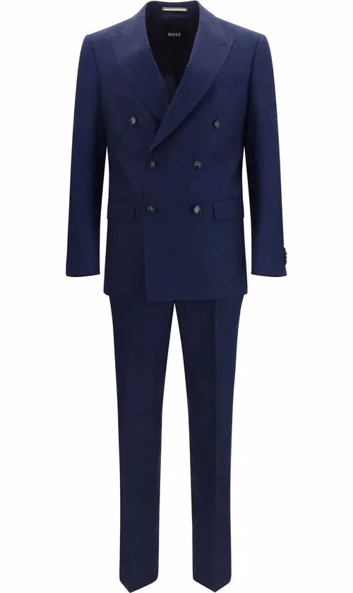 Hugo Boss Black Blue Linen Two-Piece Suit