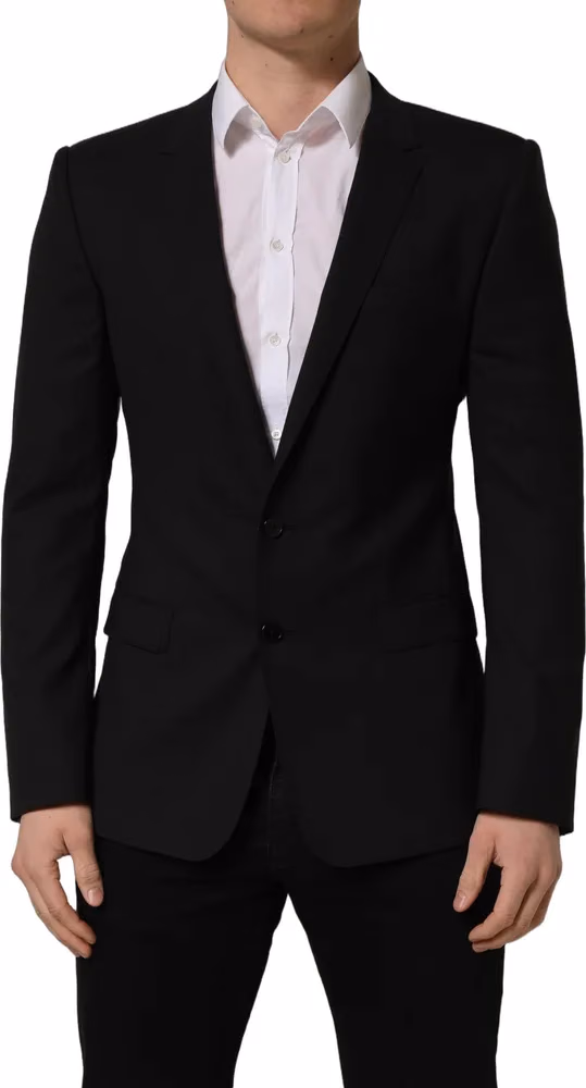 Dolce & Gabbana Black Wool Single Breasted Blazer Jacket