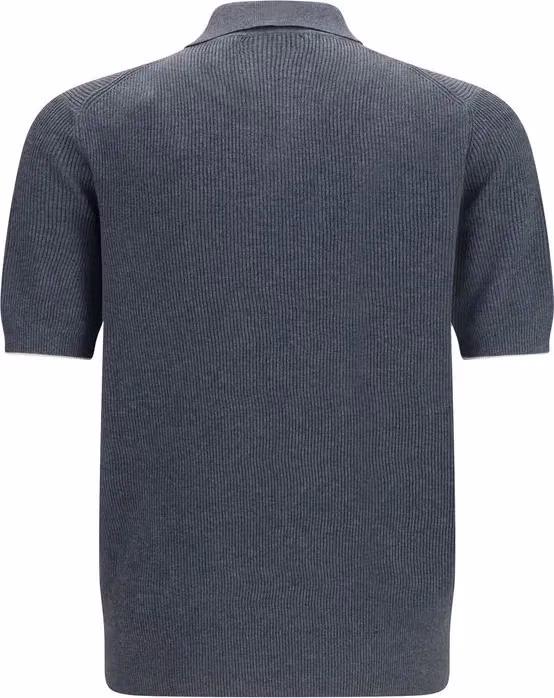 Brunello Cucinelli Gray Cotton Polo Shirt