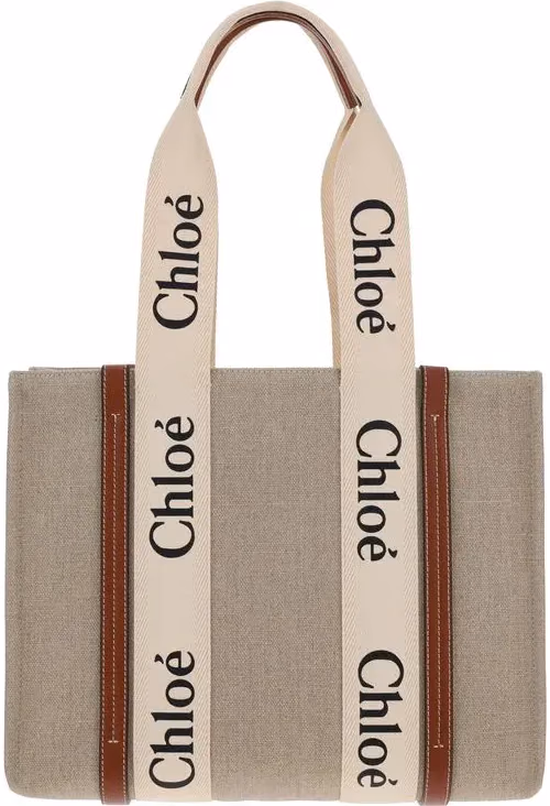 Chloé Beige Linen Handbag