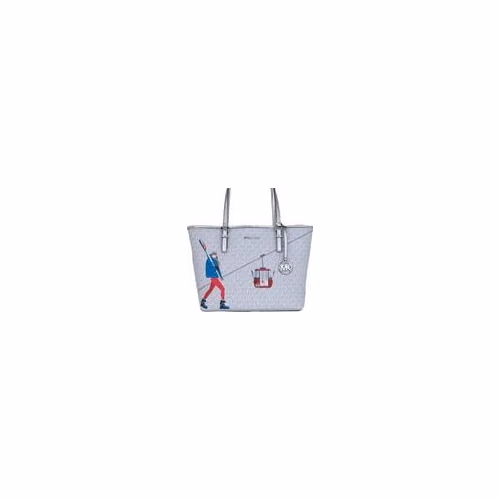 Michael Kors Michael Kors Jet Set Travel Girls Medium Signature Carryall Tote White MK