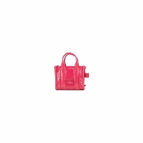 Marc Jacobs Marc Jacobs The Shiny Crinkle Micro Tote Magenta Leather Crossbody Bag Handbag