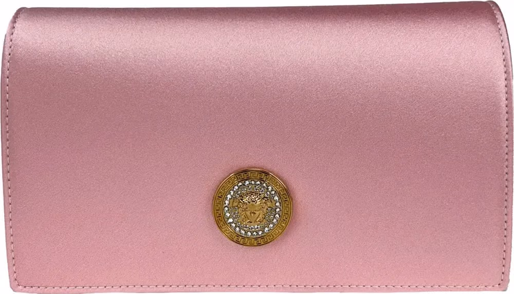 Versace Versace Medusa Crystal Satin Mini Chain Crossbody Bag Purse
