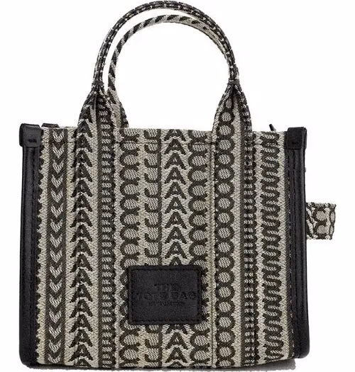 Marc Jacobs Marc Jacobs The Monogram Beige Mini Tote Woven Jacquard Canvas Crossbody Handbag