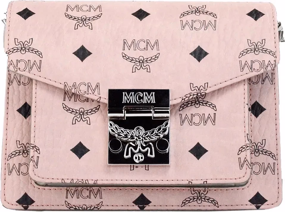 MCM MCM Signature Patricia Leather Mini Flap Lock Crossbody Bag