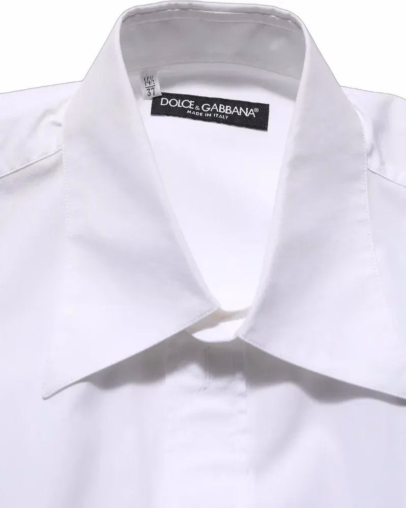 Dolce & Gabbana White Cotton Sleeveless Formal Dress Shirt