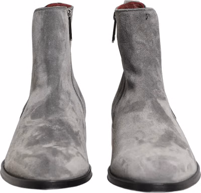 Gray Suede Leather Chelsea Boots Shoes