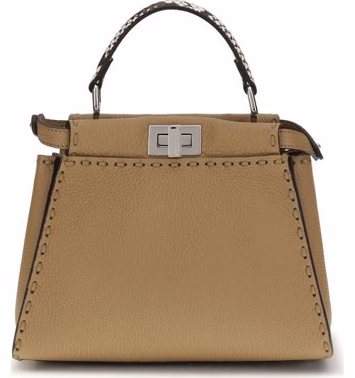 Fendi Beige Calf Leather Bos Taurus Handbag