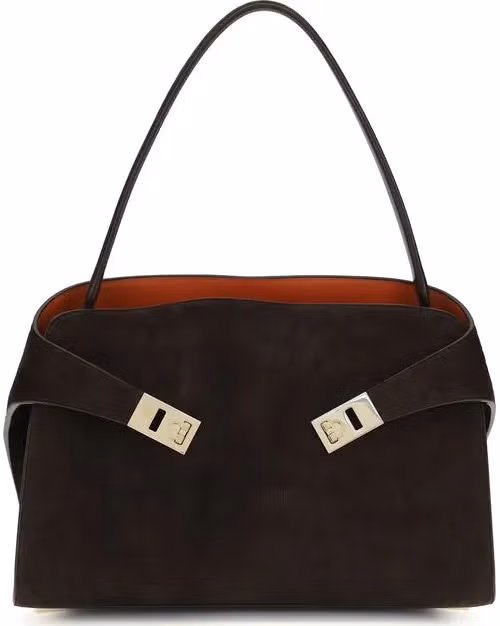 Ferragamo Brown Calf Leather Bos Taurus Shoulder Bag