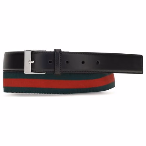 Gucci Black Calf Leather Bos Taurus Regular Belt